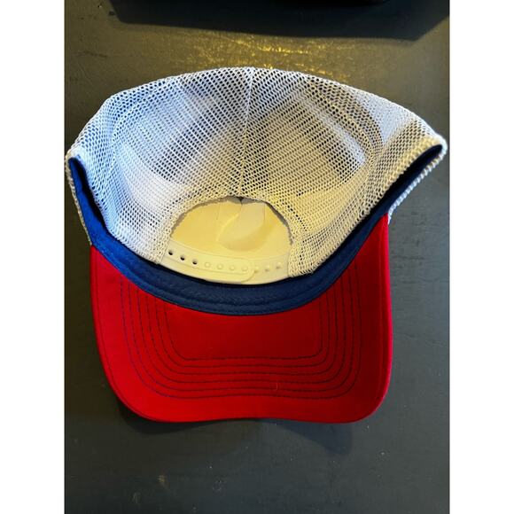 New Embroidered Pabst‎ Blue Ribbon Beer PBR Trucker Snapback Hat Red White - Picture 3 of 3